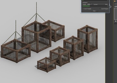 牢笼 鸟笼 畜牧笼子 囚笼 挂笼 困兽笼 鸟笼 手绘带法线 捕兽器 陷阱
