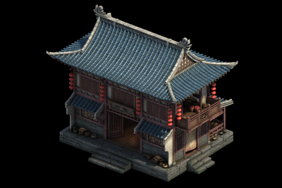 游戏建筑 古代仓库 楼阁_sx19910704作品_场景古代场景_cg模型网