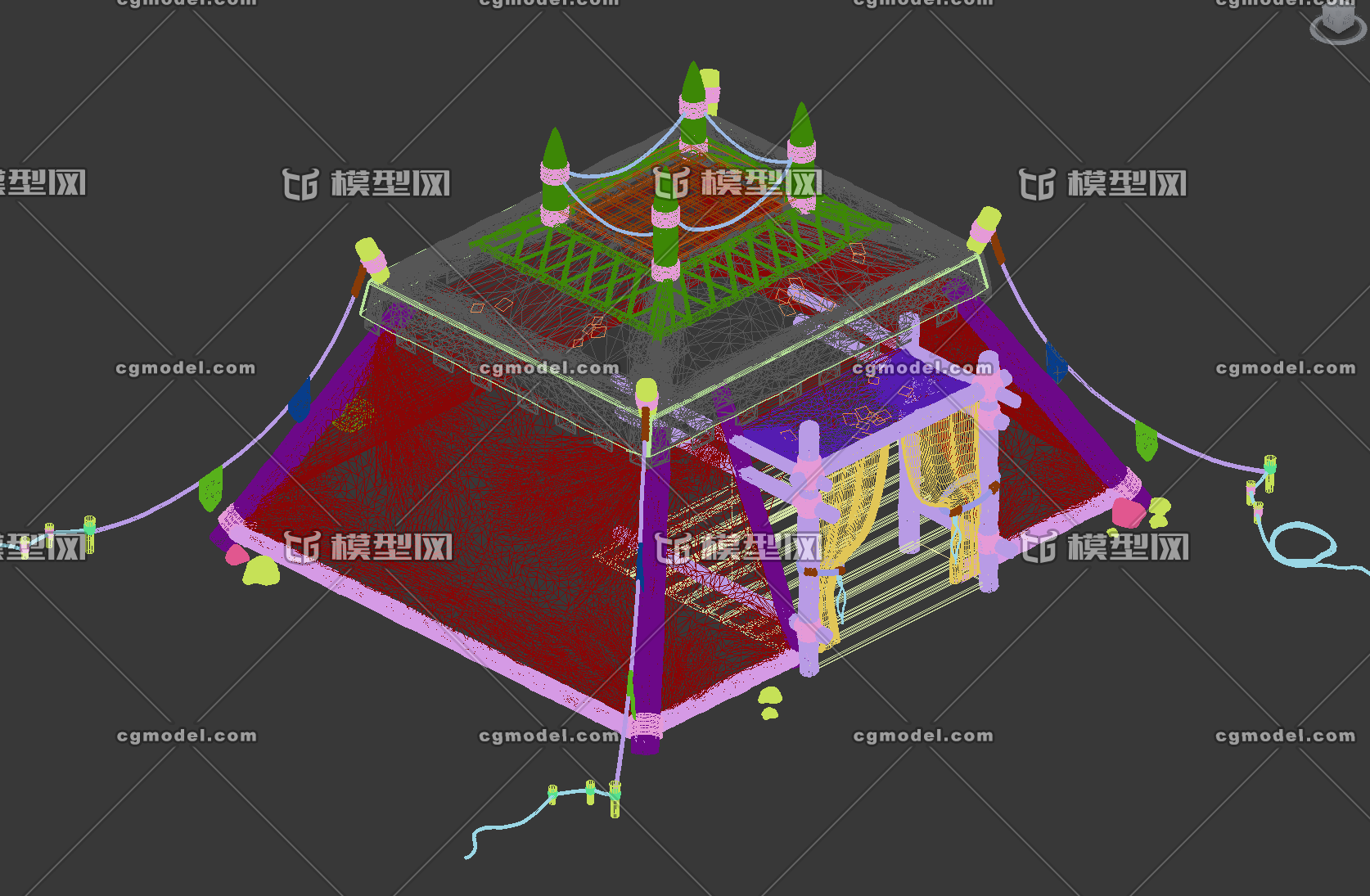 方形帐篷 秦汉帐篷 野外帐篷 军帐_sx19910704作品_场景古代场景_cg