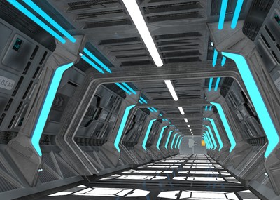VR***未来科技走廊通道 空间站走廊通道模型-科幻场景模型库-Maya(.ma/.mb)模型下载-cg模型网