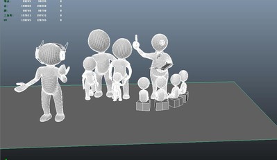 简体人老师和学生讲解员