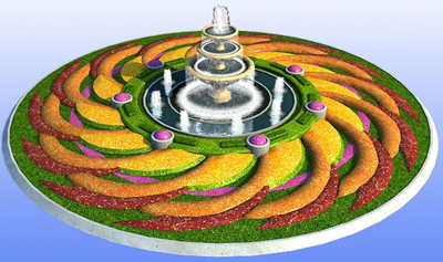 鸟瞰专用花坛_圆形花坛_中心花坛-bsjpwbf