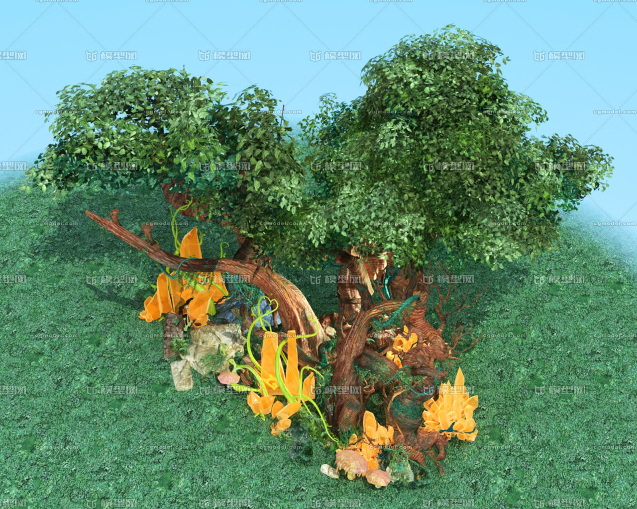 树精 树神 古树妖 世界之树 大树 老树 树怪 景观树模型-自然场景模型库-3ds Max(.max)模型下载-cg模型网