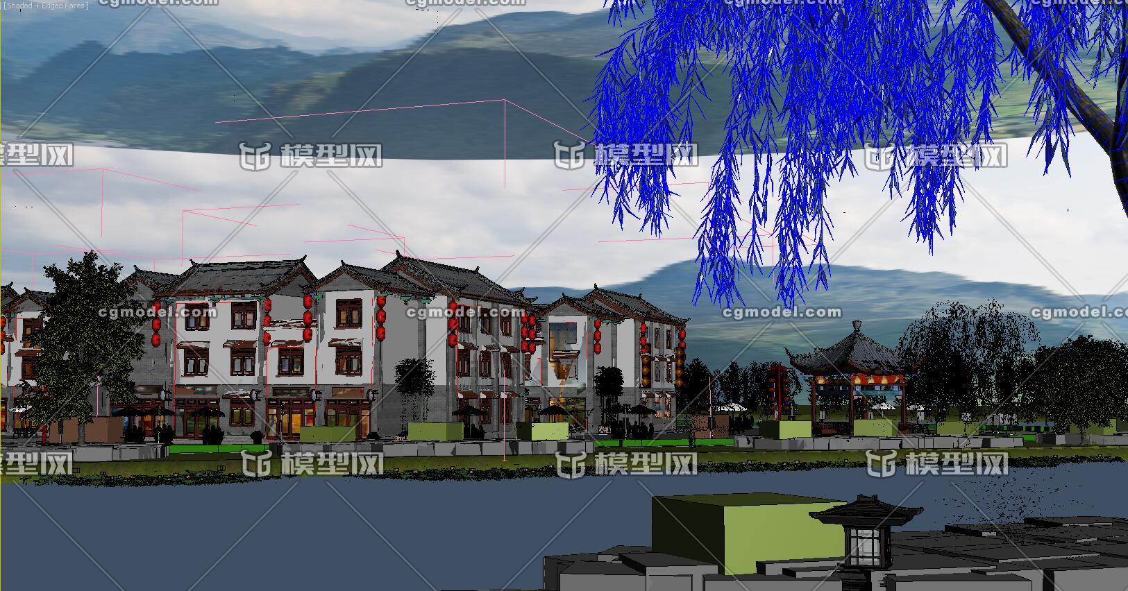 古建客栈 中式建筑模型-现代场景模型库-3ds Max(.max)模型下载-cg模型网