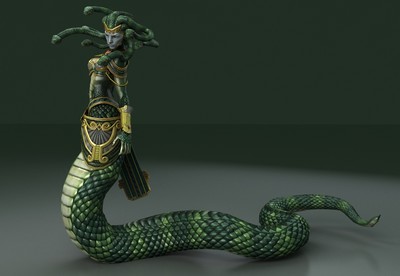 蛇头人身 希腊神话图片