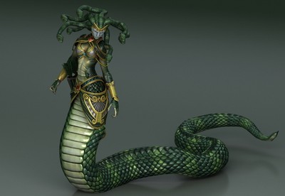 古希腊神话美杜莎女王 带精细绑定 蛇发女妖  墨杜莎   蛇女王  神话