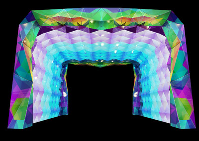 商场门头美陈  亮化通道  时光隧道门头  七彩门头过道