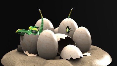 破蛋而出的小恐龙