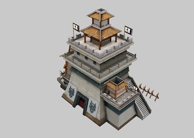 城门 城楼模型-历史建筑模型库-3ds Max(.max)模型下载-cg模型网