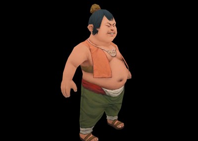 古代人物小男孩小胖子胖娃子胖仔男童