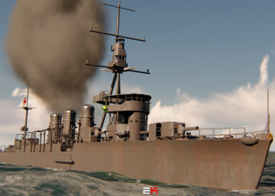 maya战舰球磨号轻巡洋舰