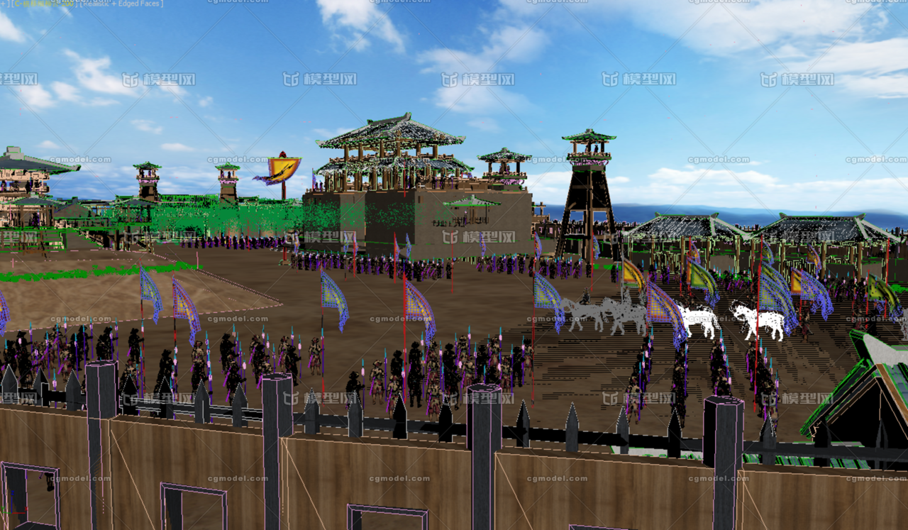 秦汉时期-兵工厂-军队-军营_kk杰子作品_场景古代场景_cg模型网