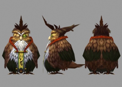 可爱的猫头鹰人鸟人