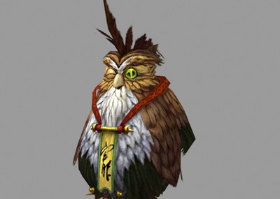 可爱的猫头鹰人鸟人