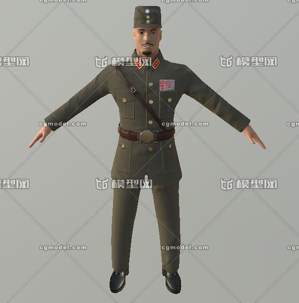 国民党军军官,作战服,士兵,将军_543734113作品_人物男人_cg模型网