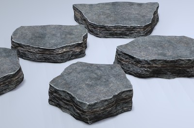 岩石圈 青石板 石板路 地层 _annan作品_石头植物石头_cg模型网