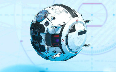 科幻飞行器返回舱着陆器