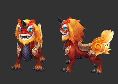 年兽独角兽狮子滚绣球舞狮子麒麟