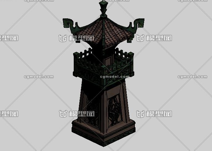 瞭望塔 箭塔模型-古代场景模型库-3ds Max(.max)模型下载-cg模型网