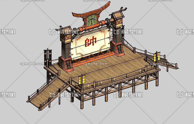 军营 点将台模型-古代场景模型库-3ds Max(.max)模型下载-cg模型网