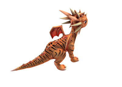 低模 卡通q版恐龙 侏罗纪恐龙 手绘飞龙 带翅膀恐龙 黄色恐龙 次时代