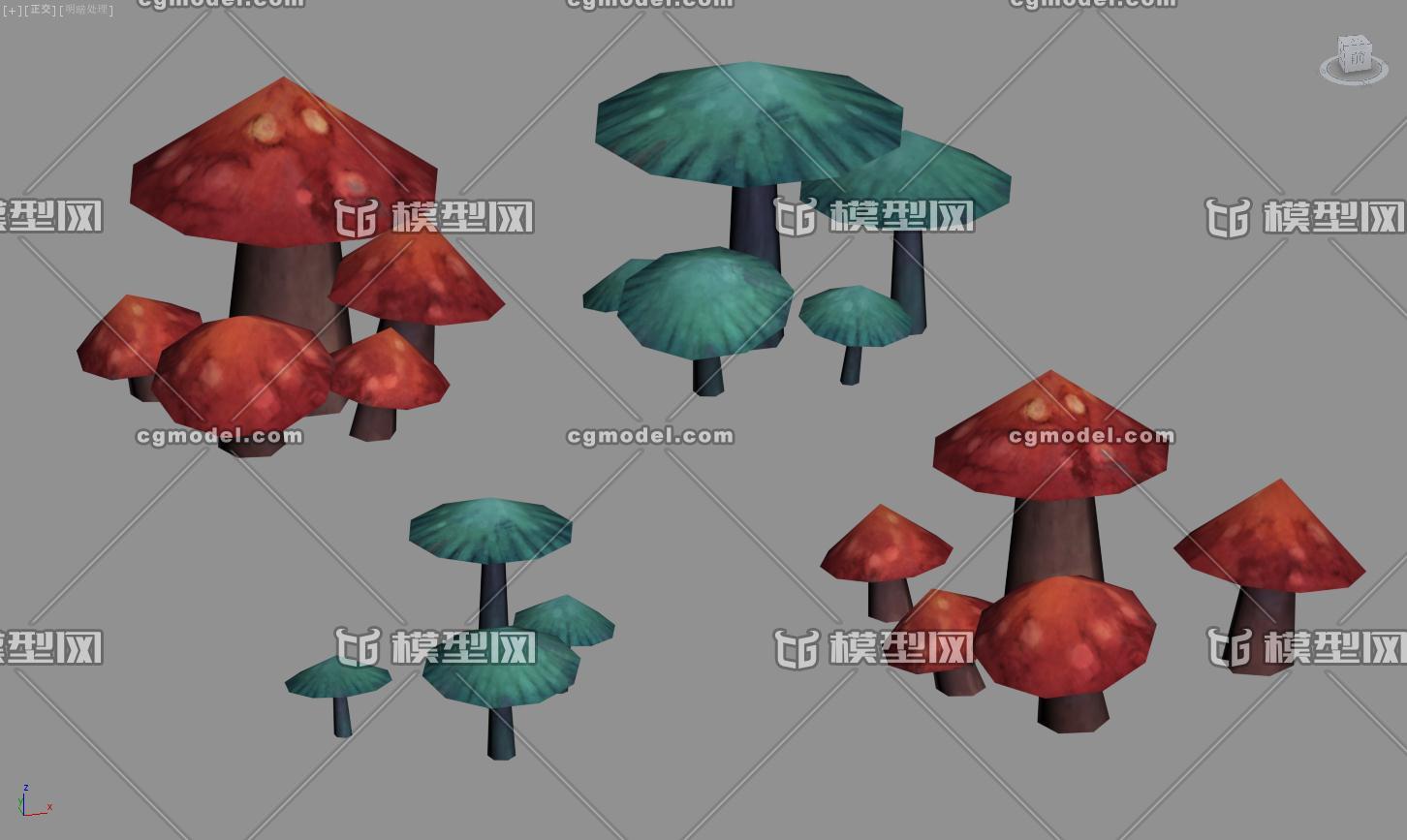 游戏模型 蘑菇低模模型-草类模型库-3ds Max(.max)模型下载-cg模型网