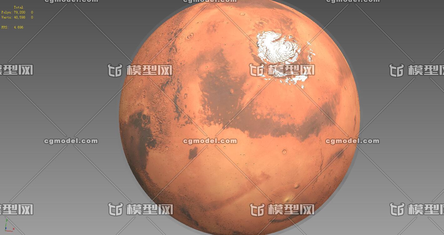 超写实火星模型_逼真火星模型_8k贴图_带法线贴图_探索宇宙奥秘
