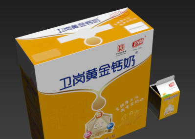 卫岗黄金钙奶 牛奶 牛奶盒子