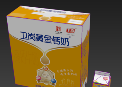 卫岗黄金钙奶 牛奶 牛奶盒子