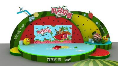 西瓜舞台 西瓜 商业美陈 美陈舞台 夏季舞台 西瓜售卖点 售卖点 西瓜