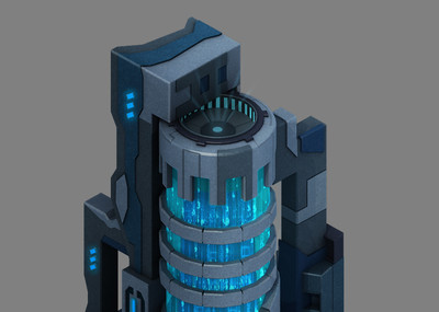 精品机械类场景模型要塞核心能量柱