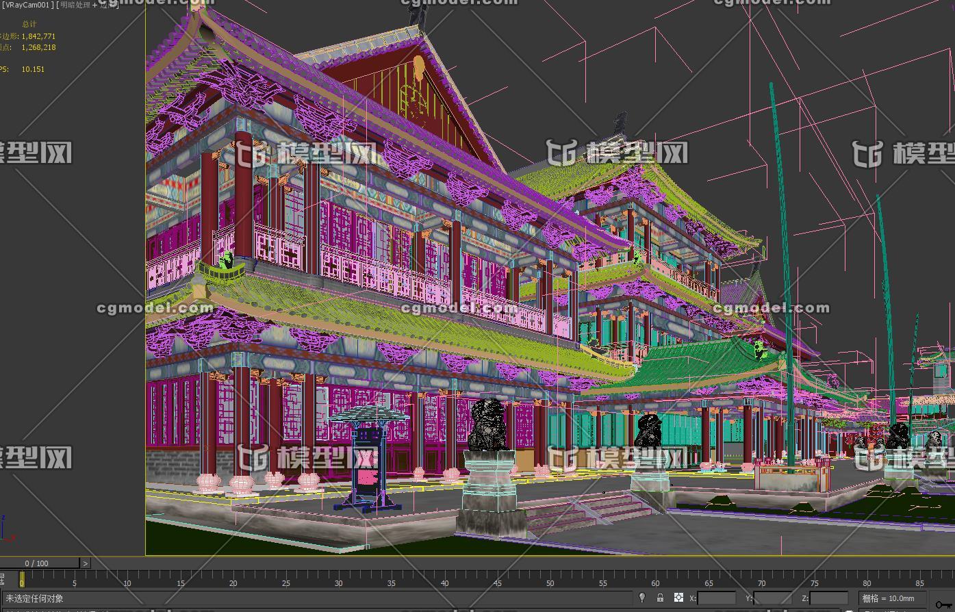 古建筑 庙模型-古代场景模型库-3ds Max(.max)模型下载-cg模型网