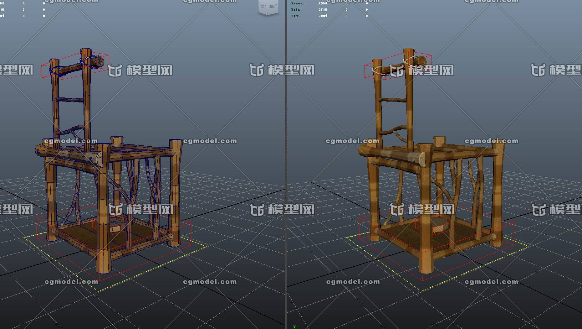 木笼 囚笼模型-其他模型库-Maya(.ma/.mb)模型下载-cg模型网
