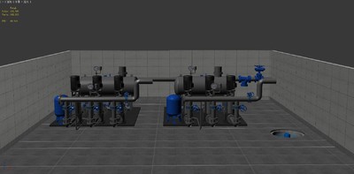 供水泵站泵房模型-现代场景模型库-3ds Max(.max)模型下载-cg模型网