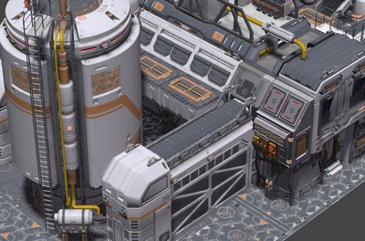 科幻基地 科幻未来实验室 未来科技基地 科幻工厂设备 太空外星基地