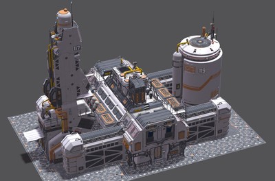 基站 科幻基地 科幻未来实验室 未来科技基地 科幻工厂设备 太空外星