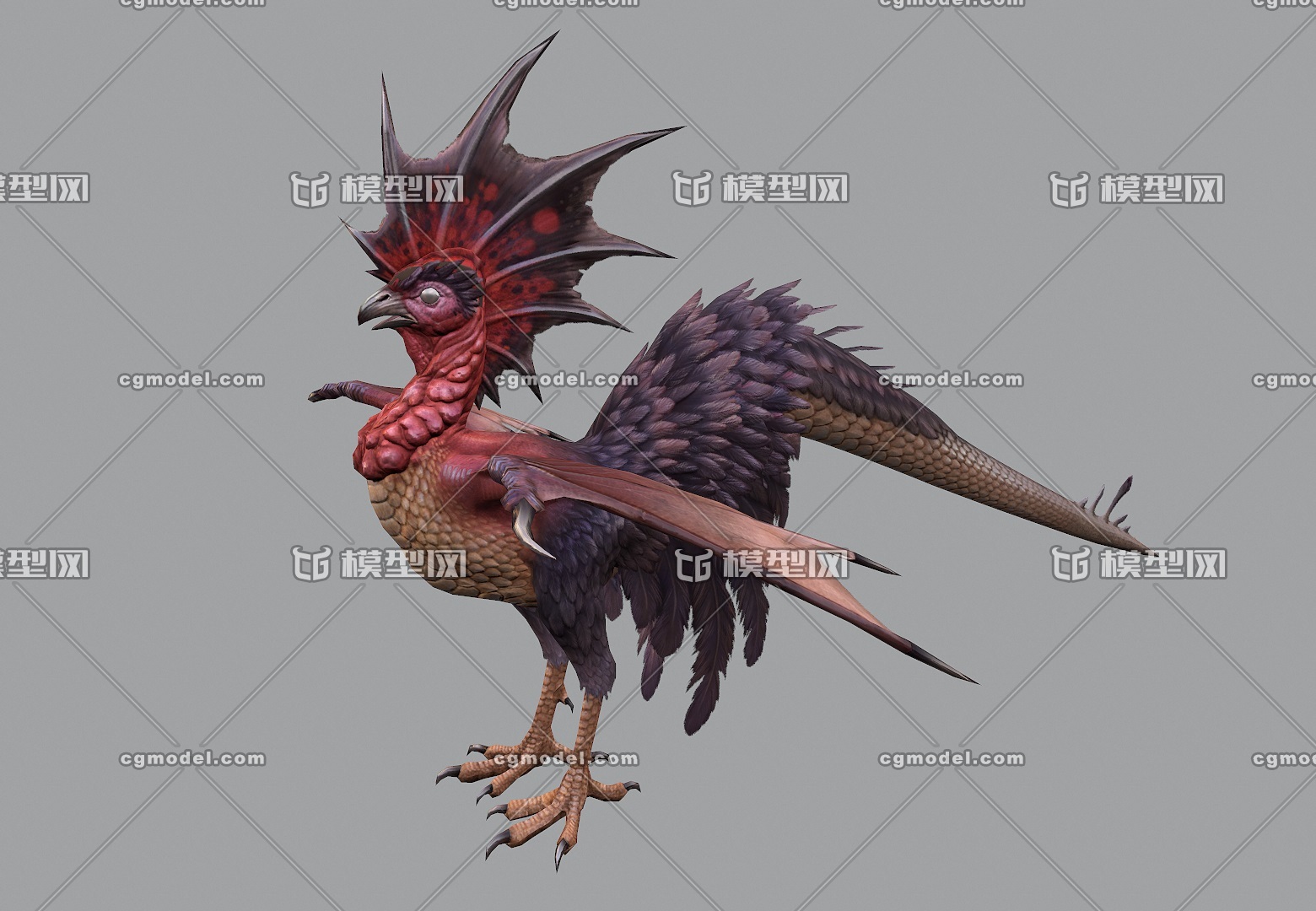 鸡蛇兽一公一母次世代异兽神话动物 Cg模型网 Cgmodel 三维设计师交流互动平台 专注多品类3d模型下载 原创作品分享 软件学习