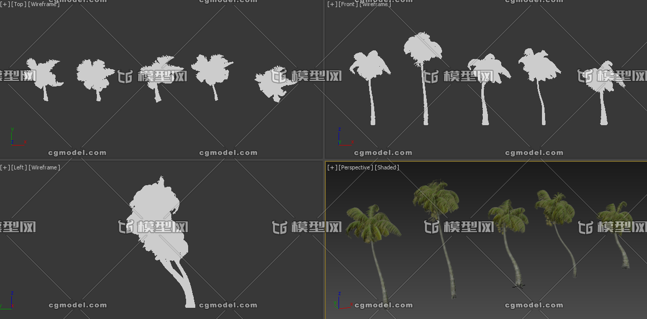 NEW-新品 无缝循环动态植物系列模型-树木模型库-3ds Max(.max)模型下载-cg模型网