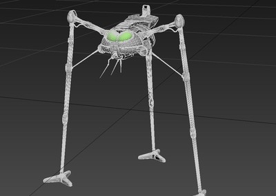 卡通 三足机器人 世界大战中侦查机_judyzhang作品_人物机器人/机甲