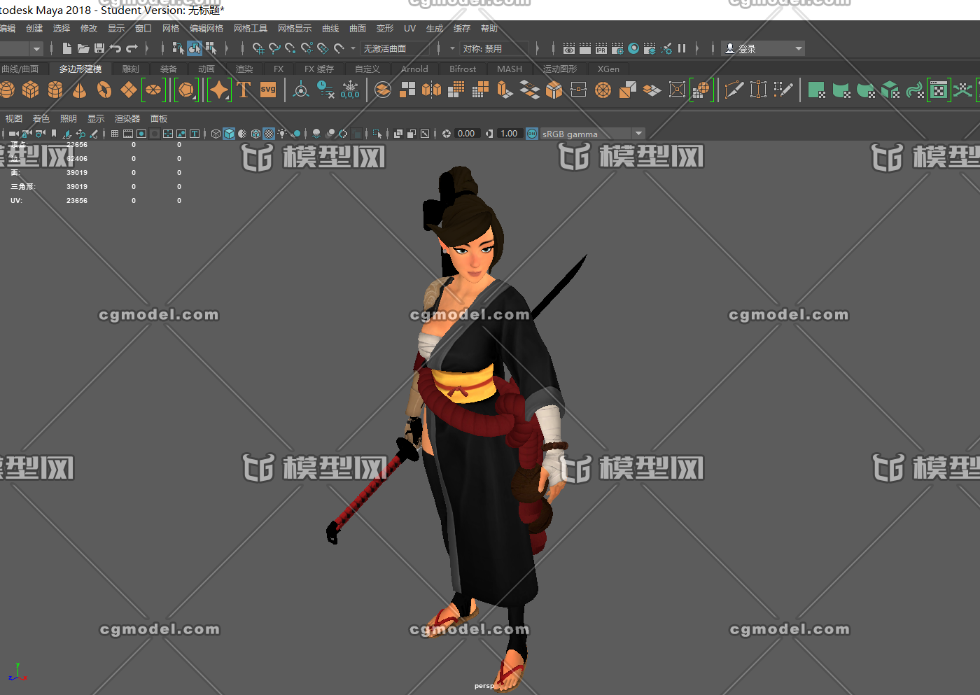 二次元次世代武侠中国风东方古代美女剑客侠客 a pose