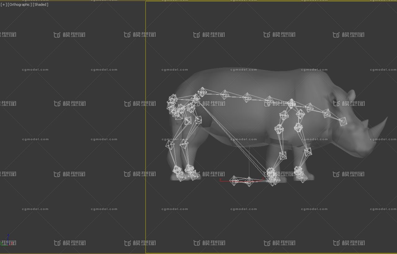 犀牛写实带骨骼已经绑定