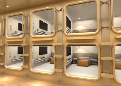 写实胶囊公寓动画场景,公寓,胶囊公寓,住宅,科技,未来,科幻,max场景