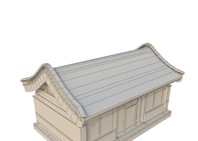 古代悬山建筑三开间