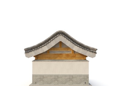 古代悬山建筑三开间