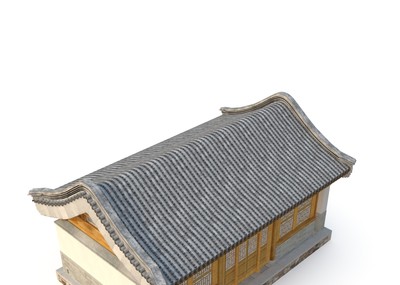 古代悬山建筑三开间