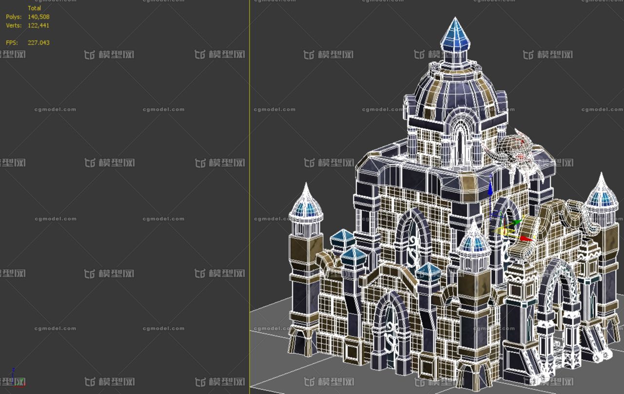 三渲二城堡-建築_qq123qq作品_建築科幻建築_cg模型網