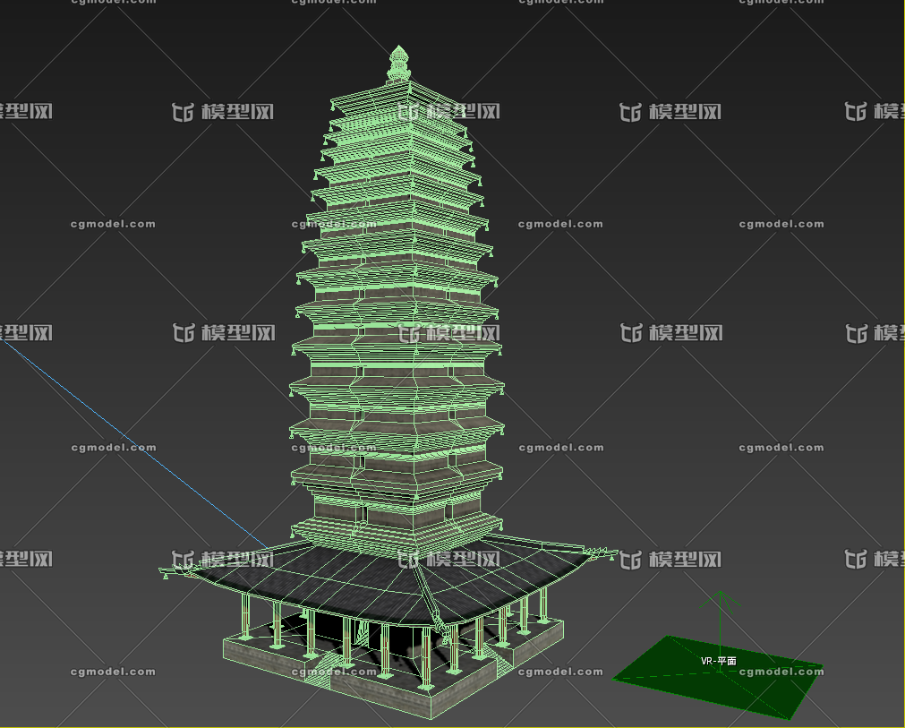 西安小雁塔_raykesi作品_场景古代场景_cg模型网