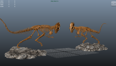 肿头龙 古生物化石 恐龙博物馆 地质博物馆 恐龙化石骨架 3d模型 史前