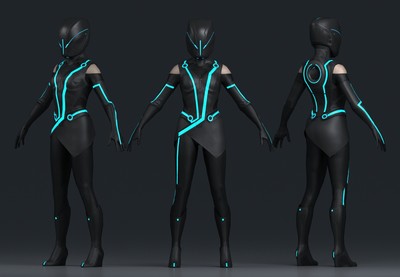 创:战纪 女主葵拉 套装 电子世界争霸战 女主角 科幻风格 战衣 头盔