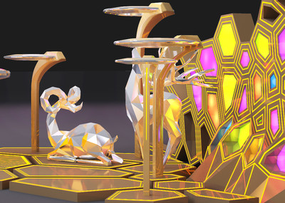 科技感机械拱门 科技圣诞 未来主题圣诞_陈点点作品_美陈dp点/小景_cg